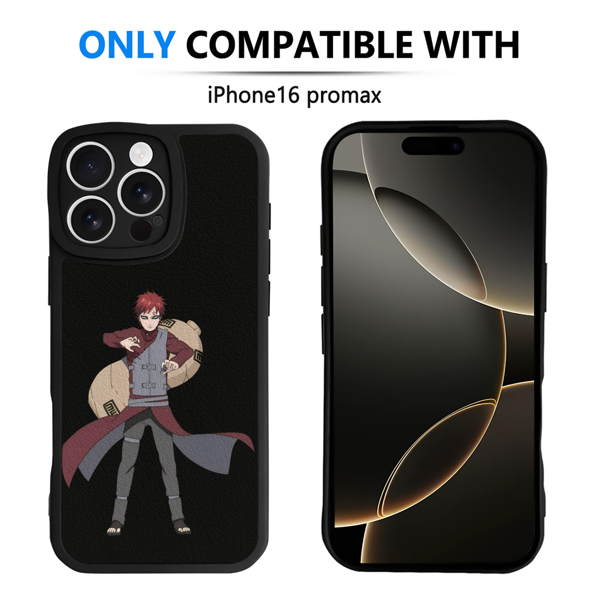 （画像用） NARUTO -ナルト- ガアラ Gaara 【iPhone 16シリーズ対応】シリコンスマホケース（レザー調） 材質：シリコン